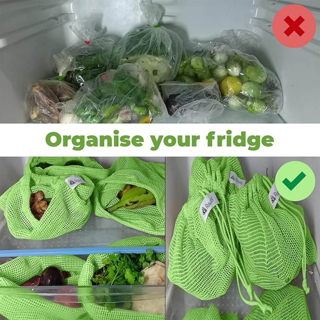 Natural Cotton Vegetables Bags For Fridge Storage