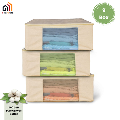 Premium canvas cotton clothes storage bags