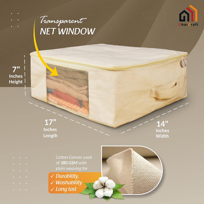 Premium canvas cotton clothes storage bags