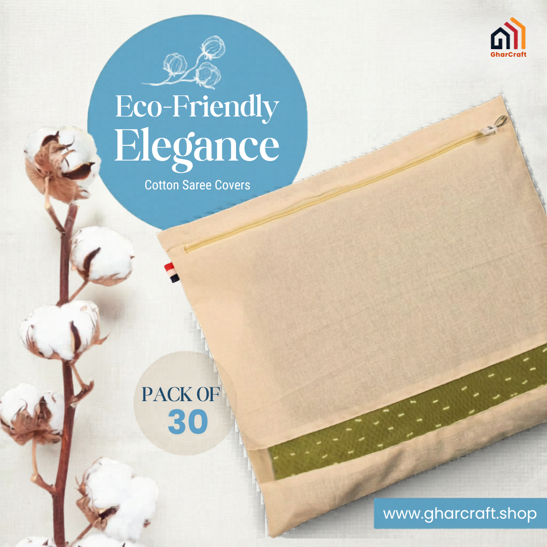 Cotton Saree Cover with Zip & Mesh Window