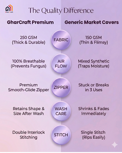 Pure Cotton Saree Cover with Zip & Mesh Window